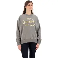 Superdry Luxe Metallic Logo Sweatshirt Gris 2XS Femme