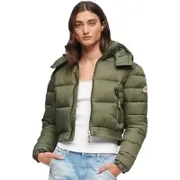 Superdry Femme Veste Courte à Capuche Fuji Vert Taille: 42