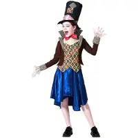 Atosa Crazy Hat Girl Costume Marron 7-9 Years Enfants
