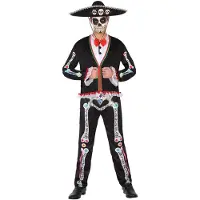 Atosa Mexican Skeleton Costume Multicolore M-L Enfants