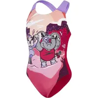 Speedo Learn To Swim Printed Crossback Swimsuit Rose 3 Years Fille