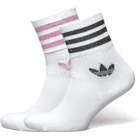 Adidas Chaussettes 'Mid-Cut Glitter Crew 2 Pairs' éosine / rose chiné / noir chiné / blanc