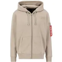 Alpha industries Back Print Full Zip Sweatshirt Beige M Homme