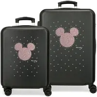 Joumma Lot de 2 valises à roulettes Disney Mickey Stud ABS