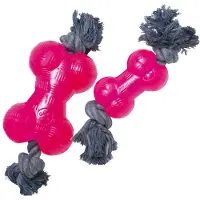 Gloria Tpr Corde Os - Os De Chien - Taille 8,89 Cm - Très Résistant - Interactive - Flexible - Jouet À Mâcher - Jouets Pour Chiens