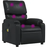 vidaXL Fauteuil de massage noir similicuir