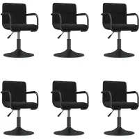 vidaXL Chaise de salle à manger 6 pcs. Pivotant Noir Velours