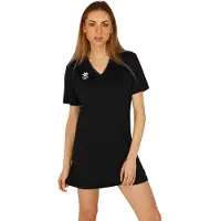 Osaka V-neck Tech Short Sleeve Dress Noir XS Femme