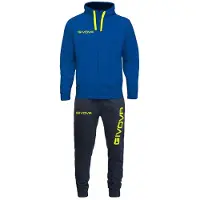 Givova King Cotone Terry Poker Tracksuit Bleu,Noir 2XL Homme
