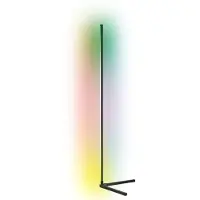 Calex Smart LED Lampadaire, 140 cm, couleurs RGB & lumière blanche froide à chaude, dimmable, WLAN App- &vocale, lampe d'angle pour salon, noir