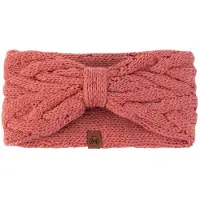 Buff Knitted Headband Rose