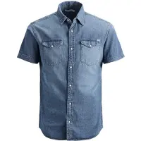 Jack & Jones Sheridan Short Sleeve Shirt Bleu S Homme