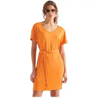 Superdry The Waist Mini Short Sleeve Short Dress Orange XS Femme