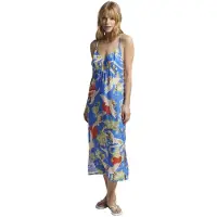 Superdry Vintage Midi Slip Sleeveless Dress Bleu M Femme