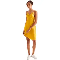 Superdry Cupro Cami Sleeveless Dress Jaune XS Femme