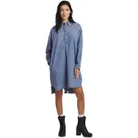 G-Star Denim Shirt Long Sleeve Dress Bleu XL Femme