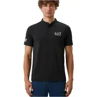 EA7 pour homme. 8NPT21_PJEMZ Polo Ventus7 M Serafino noir (S), Sport, Tennis/Padel, Polyamide, Manche courte