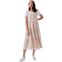 Salsa Jeans Flowing Sleeveless Midi Dress Blanc M Femme