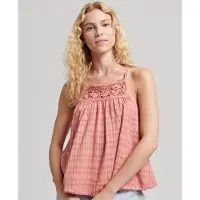 Superdry Vintage Halter Cami Sleeveless Blouse Rose L Femme