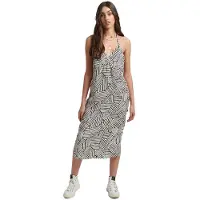 Superdry Vintage Midi Halter Slip Sleeveless Dress Gris M Femme