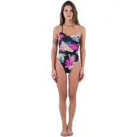 Hurley Hana Asymmetrical Reversible Cheeky Swimsuit Noir XS Femme