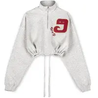 Grimey Lust Mantra Half Zip Sweatshirt Beige S Femme