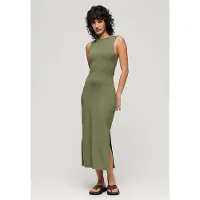 Superdry Twist Back Sleeveless Midi Dress Vert 2XS Femme