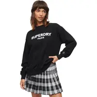 Superdry Sport Luxe Loose Sweatshirt Noir 2XS Femme