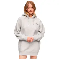 Superdry Dames Gris Clair Robe Essential Sweat a Capuche, Taille: 38-40