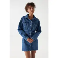 Salsa Jeans 21007206 Long Sleeve Short Dress Bleu S Femme