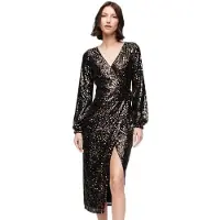 Superdry Robe Midi à Manches Longues Sequin Wrap