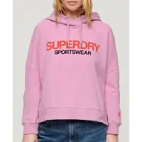 Superdry Sportswear Logo Boxy Hoodie Rose XS Femme