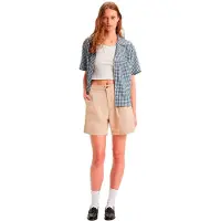 Levi's Pleated Denim Shorts Beige 24 Femme