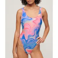 Superdry Print Scoop Back Swimsuit Multicolore 2XS Femme