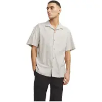 Jack & Jones Summer Resort Linen Short Sleeve Shirt Beige 2XL Homme