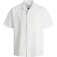 Jack & Jones Summer Resort Linen Short Sleeve Shirt Blanc S Homme