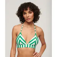 Superdry pour femme. W3010395A Maillot de bain triangle à rayures vertes (XS), Beachwear, Polister recyclé, Durable