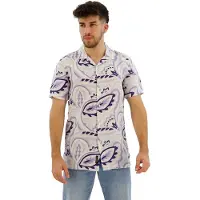 Superdry pour homme. M4010810A Chemise en lin imprimé blanc (XXL), Casuel, Manche courte