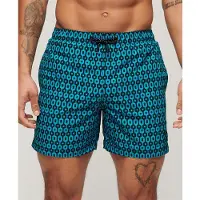 Superdry pour homme. M3010231A Maillot de bain imprimé en matériau recyclé bleu (S), Beachwear, Polister recyclé, Durable