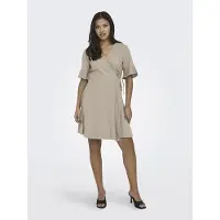 ONLY Addiction-caro Short Sleeve Short Dress Beige M Femme