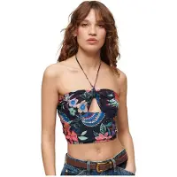 Superdry Crop Cut Out Sleeveless Top Jaune M Femme