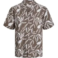 Jack & Jones Summer Leaf Short Sleeve Shirt Marron S Homme