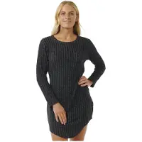Rip Curl New Cosy Long Sleeve Midi Dress Noir S Femme