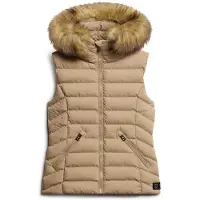 Superdry Fuji Faux Fur Vest Beige XS Femme
