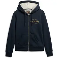 Superdry Luxe Metallic Logo Full Zip Sweatshirt Bleu 2XS Femme