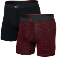 Saxx Vibe Xtra Brief Fly Boxers 2 Units Rouge,Noir S Homme