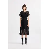 Armani Exchange 6dya08_yn1vz Short Sleeve Midi Dress Noir L Femme