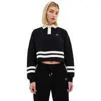 Ellesse Sombra Cropped Long Sleeve Polo Noir S Femme