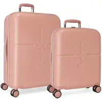 Joumma Bags PEPE JEANS Highlight Rosa Claro, Set de valises de voyage de luxe en ABS 70cm/55cm, 7689524
