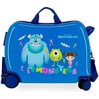 Disney unisex pour enfant. 2459864 Valise pour enfants 2 roues multidirectionnelles Monsters Boo ! bleu -38x50x20cm (OSFA), Casuel, ABS